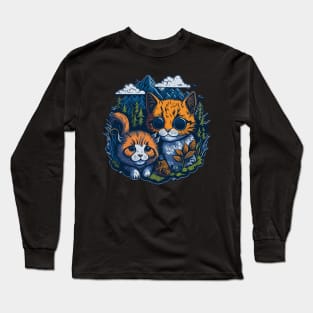Awesome Couple Cat Long Sleeve T-Shirt